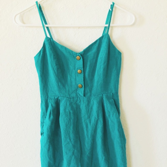 Turquoise Linen Dress 👗 from Urban Outfitters - Picture 4 of 7